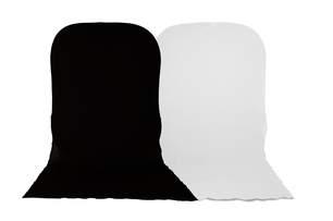 Falthintergrund Doppelseit. Schwarz/Weiß 180x215cm mit Tuch