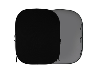 Falthintergrund Doppelseitig Schwarz/Grau 180x215cm