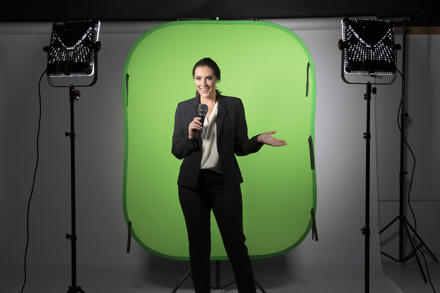 Umkehrbarer Hintergrund 1,8 x 2,1 m Chromakey Blau/Grün