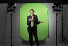 Umkehrbarer Hintergrund 1,8 x 2,1 m Chromakey Blau/Grün