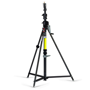 Wind-Up Lampenstativ, schwarz-zink, 3 Segmente
