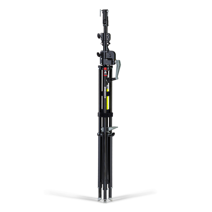 Wind-Up Lampenstativ, schwarz-zink, 3 Segmente