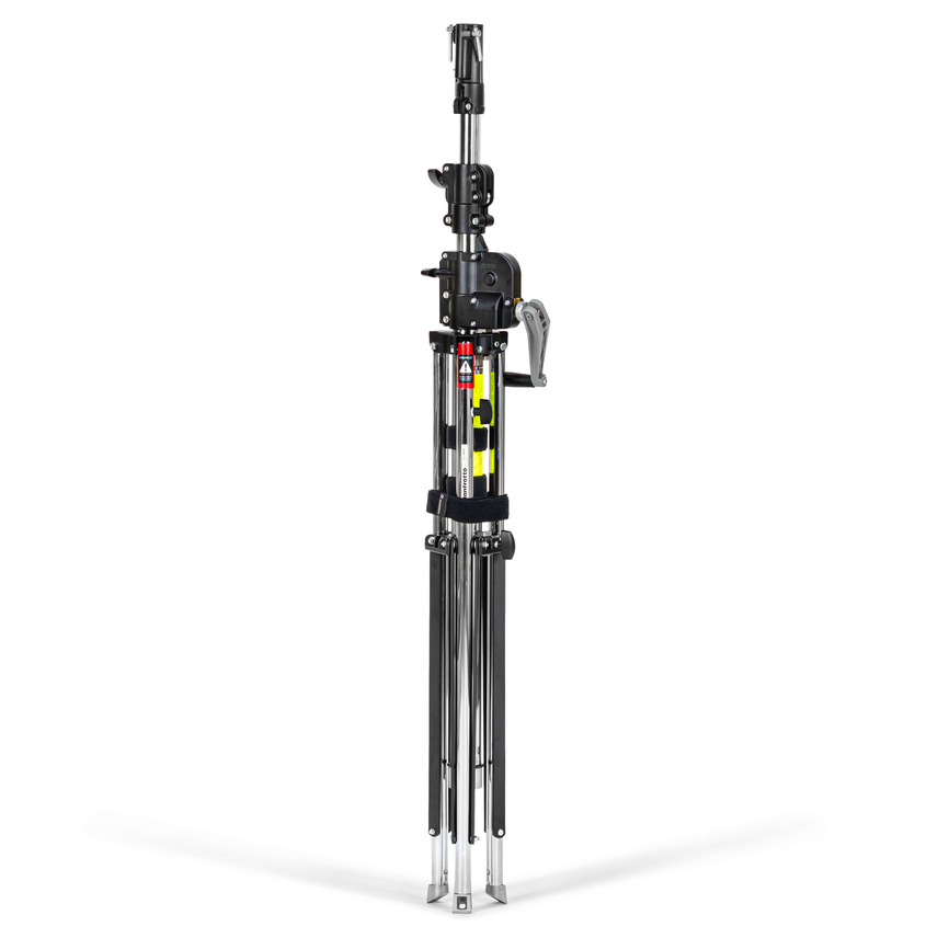 Wind-Up Lampenstativ kurz, 3 Segmente, silber