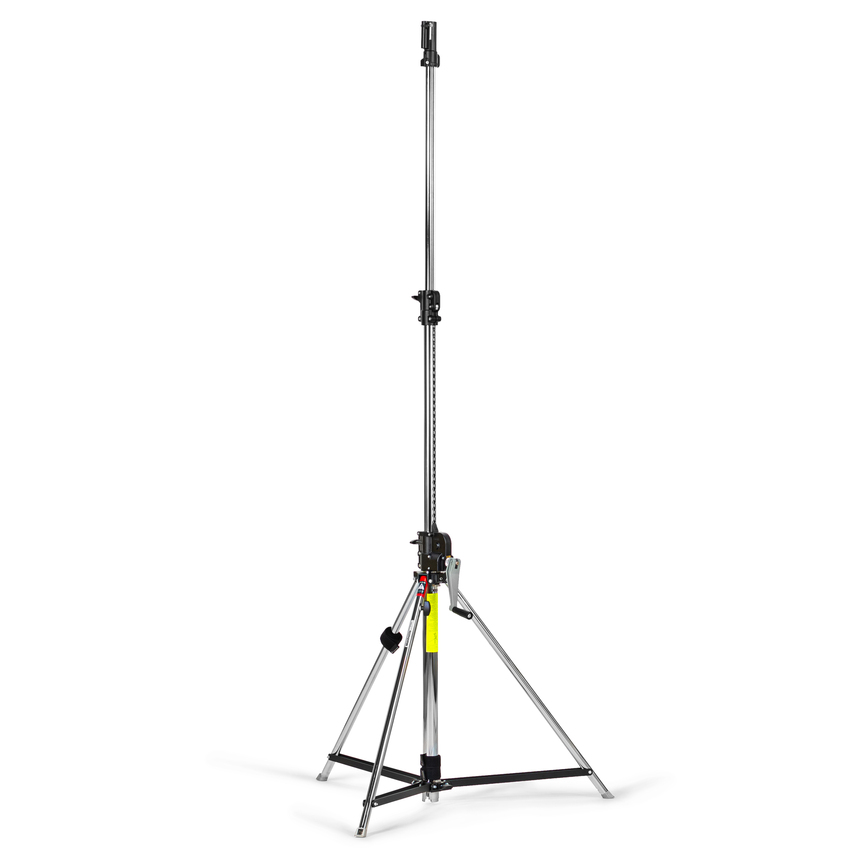 Wind-Up Lampenstativ kurz, 3 Segmente, silber