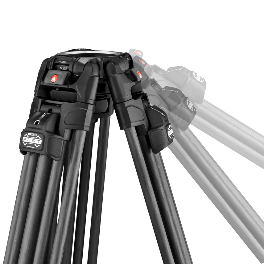 Videokopf Nitrotech 612 mit Stativ 645 Fast Twin Carbon