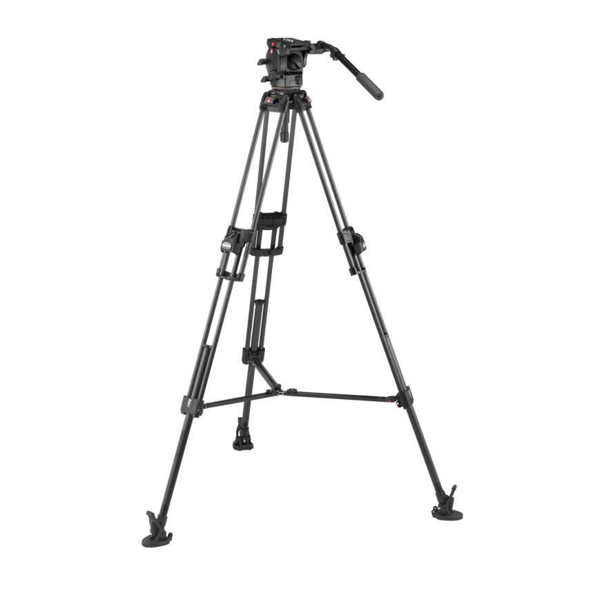 Videokopf Manfrotto 526 mit Stativ 645 Fast Twin Carbon