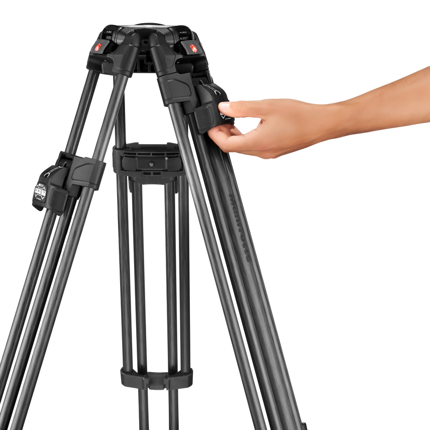 Videokopf Nitrotech 608 mit Stativ 645 Fast Twin Carbon