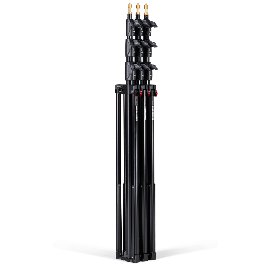 Master Alu Lampenstativ 3er-Set, schwarz mit Luftfederung
