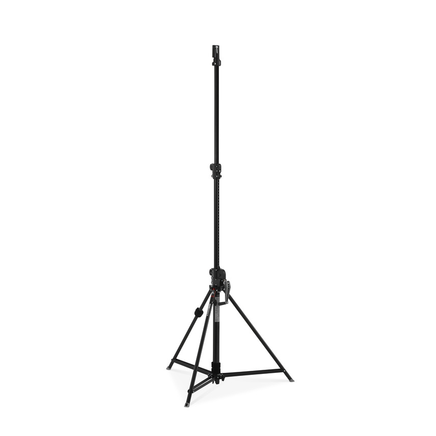 Wind-Up Lampenstativ kurz, 3 Segmente, schwarz