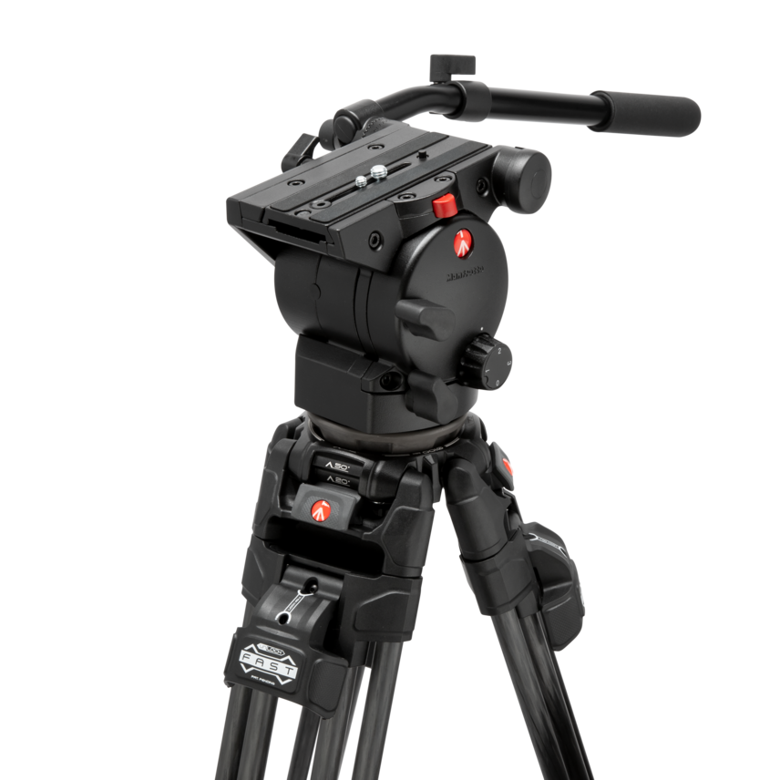 Videokopf Manfrotto 526 mit Stativ 645 Fast Twin Carbon