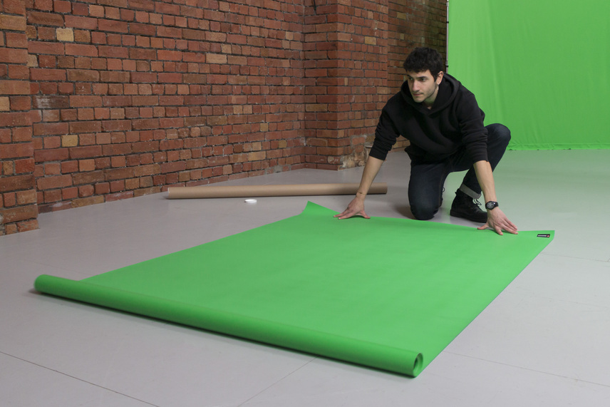Vinyl Bodenstreifen 1.37m x 4m Chromakey Grün