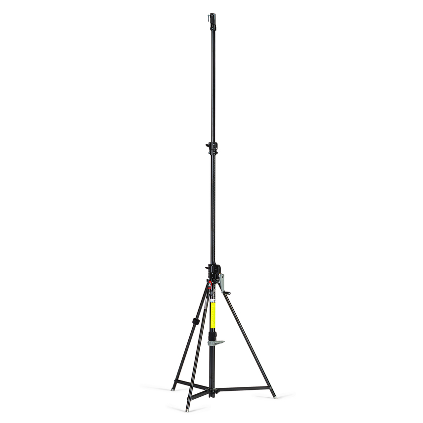 Wind-Up Lampenstativ, schwarz-zink, 3 Segmente