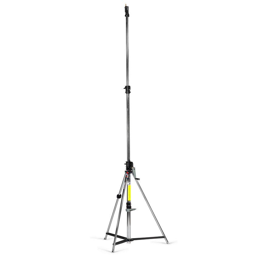 Wind-Up Alu Lampenstativ, silber, 3 Segmente