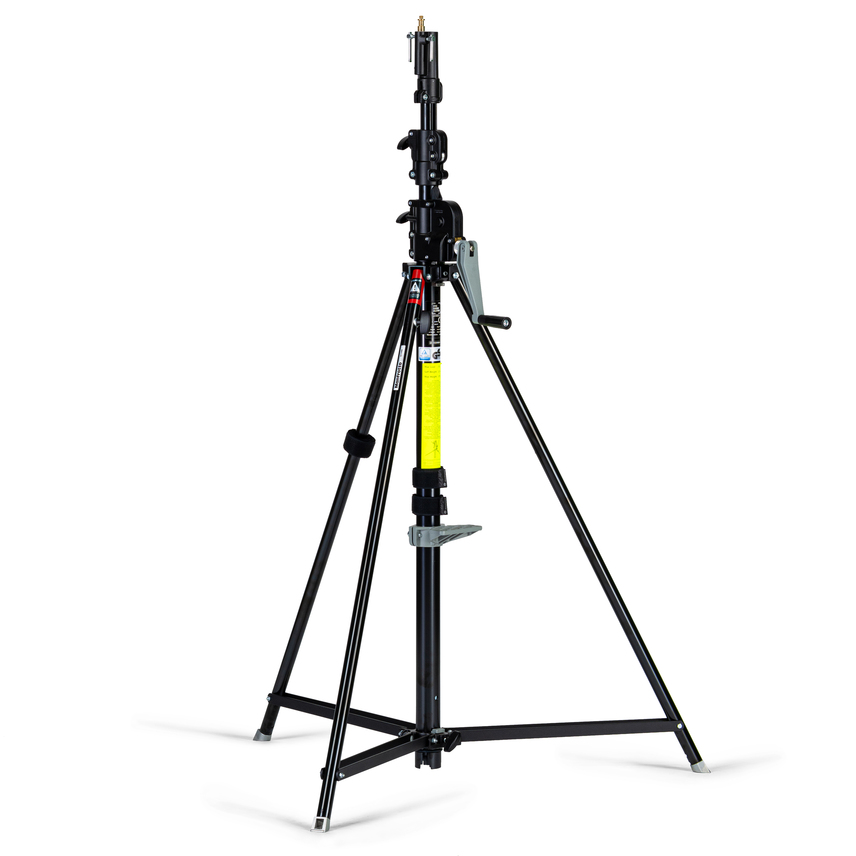 Wind-Up Lampenstativ, schwarz-zink, 3 Segmente