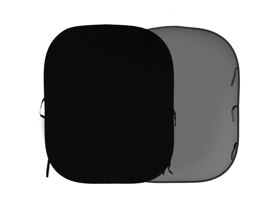 Falthintergrund Doppelseitig Schwarz/Grau 180x215cm