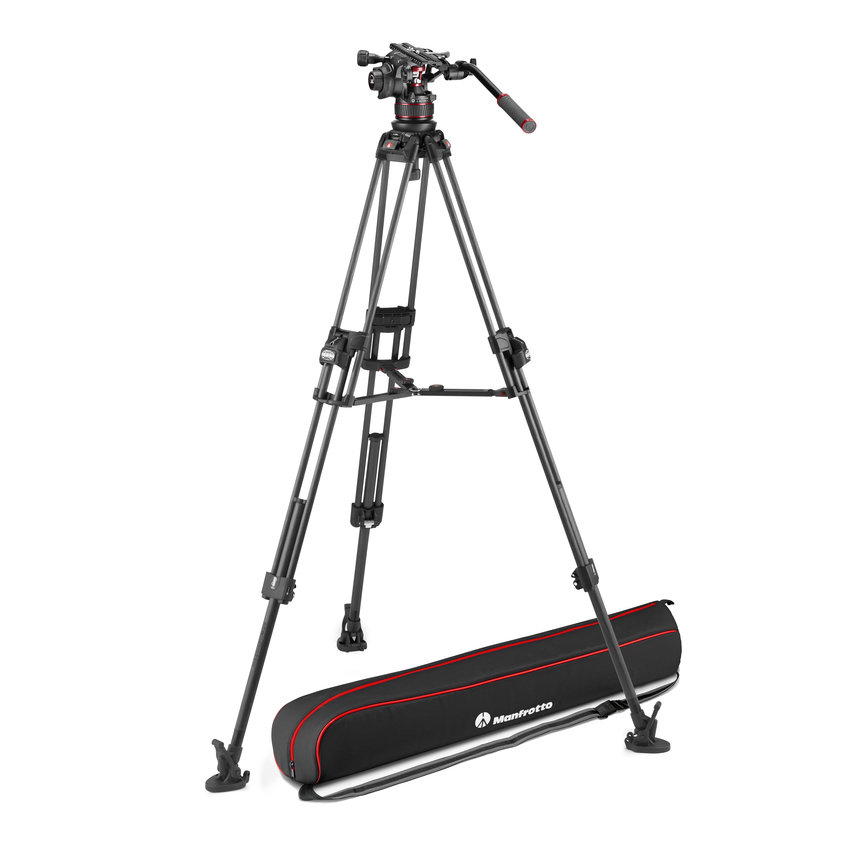 Videokopf Nitrotech 612 mit Stativ 645 Fast Twin Carbon