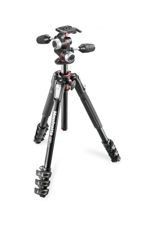 190 Alu Stativ QPL mit XPRO 3-Wege-Neiger, 4 Segmente