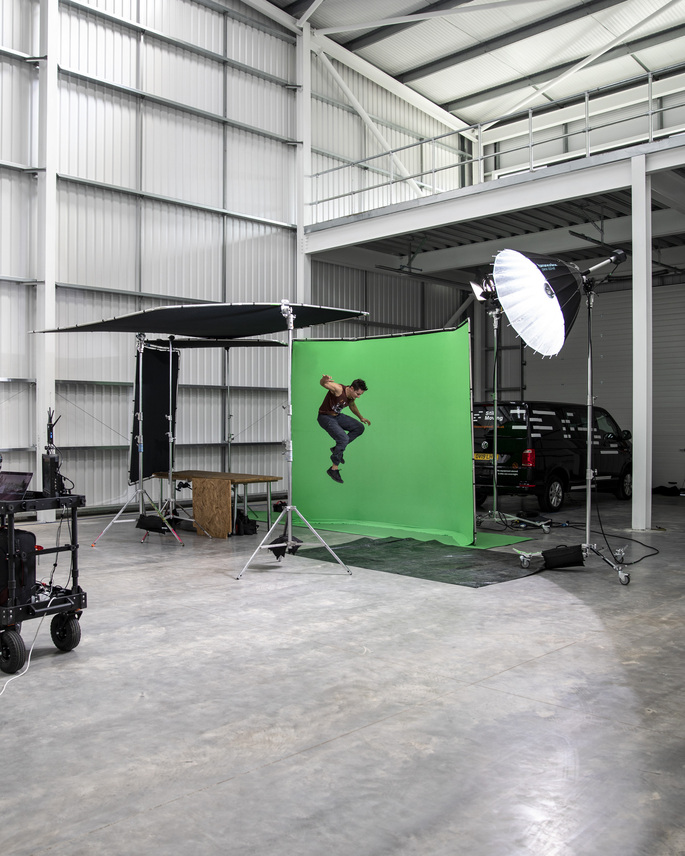 Hintergrund-Kit Manfrotto Chroma Key FX 4 x 2,9 m, Blau