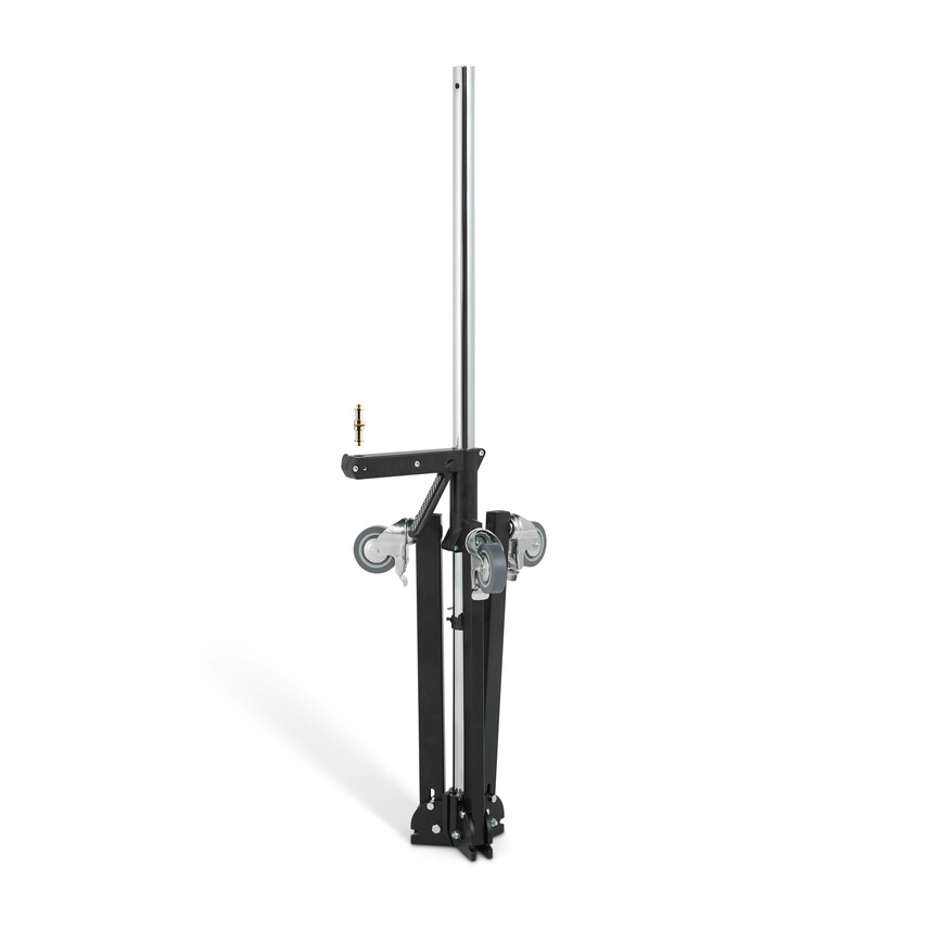 Stativ mit Rollen und Gleitträger, silber