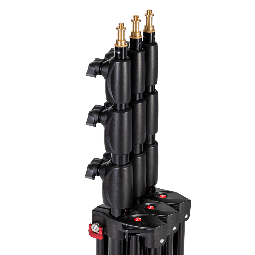 3er-Set Alu-Lampenstativ Compact mit Luftfederung schwarz