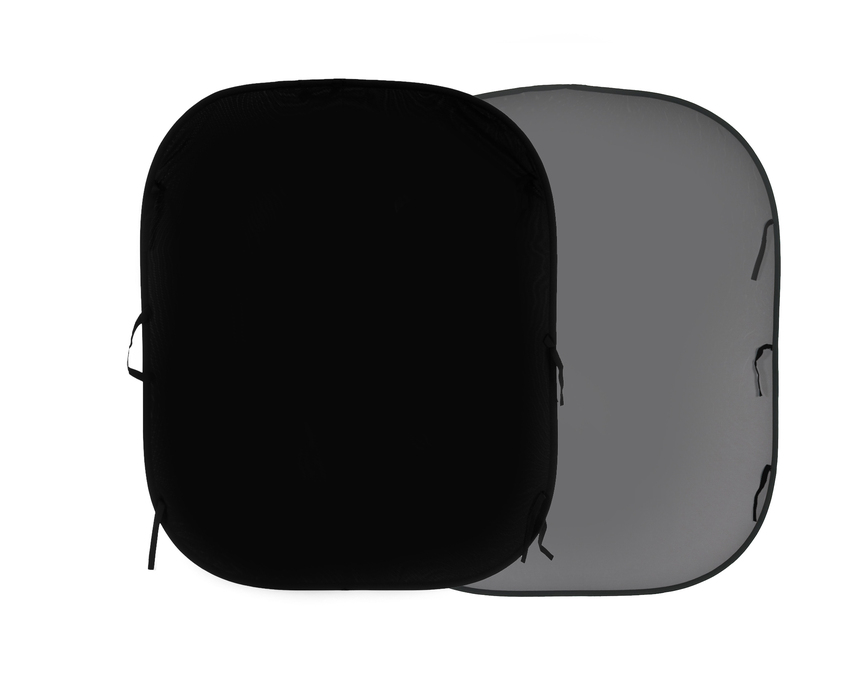 Falthintergrund Doppelseitig Schwarz/Grau 150x180cm