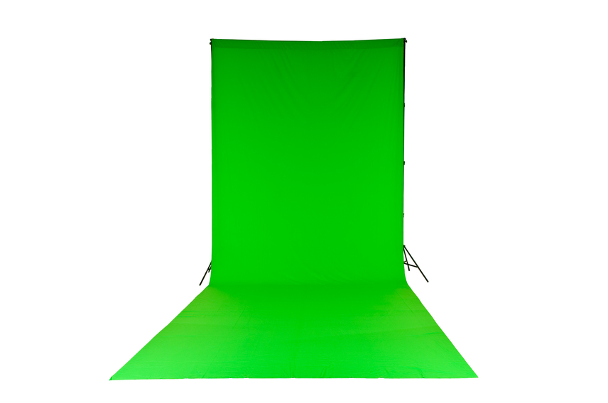Chromakey Textilhintergrund Grün 300x700cm mit Schlaufe