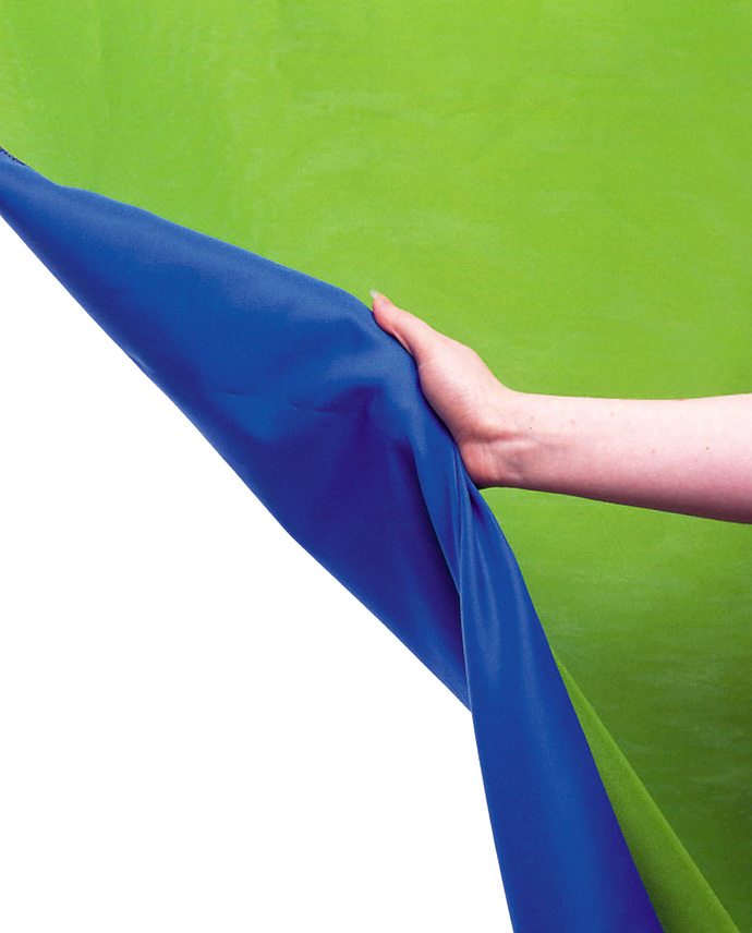 Chromakey Textilhintergrund Grün/Blau 300x350cm m. Schlaufe