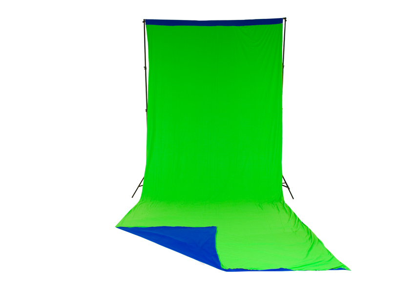 Chromakey Textilhintergrund Grün/Blau 300x700cm mit Schlaufe
