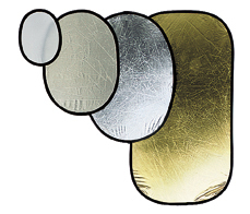Ovaler Reflektor Silber/Gold 120 cm