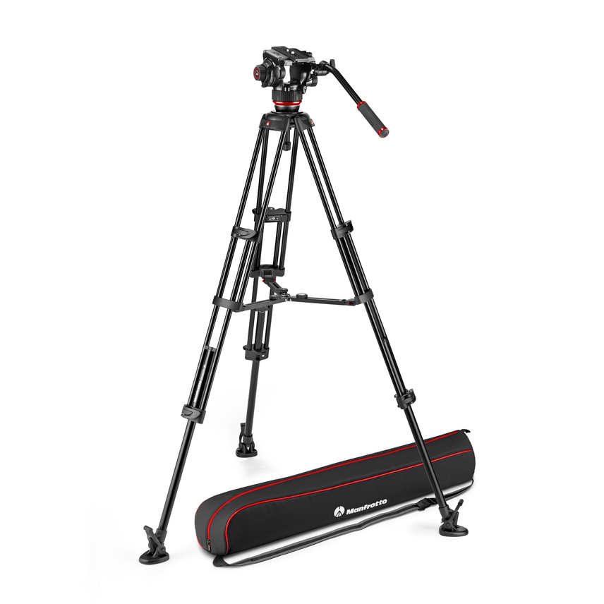 Fluid-Videokopf 504X mit Alu-Doppelrohrstativ MS