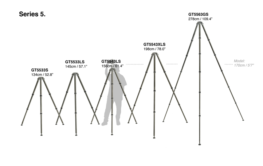 Gitzo Systematic Stativ, Serie 5 lang, 3 Beinsegmente