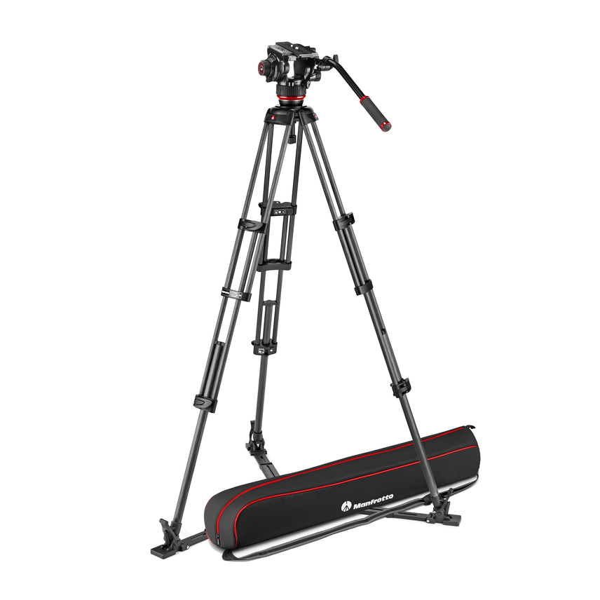 Fluid-Videokopf 504X mit Carbonfaser-Doppelrohrstativ GS